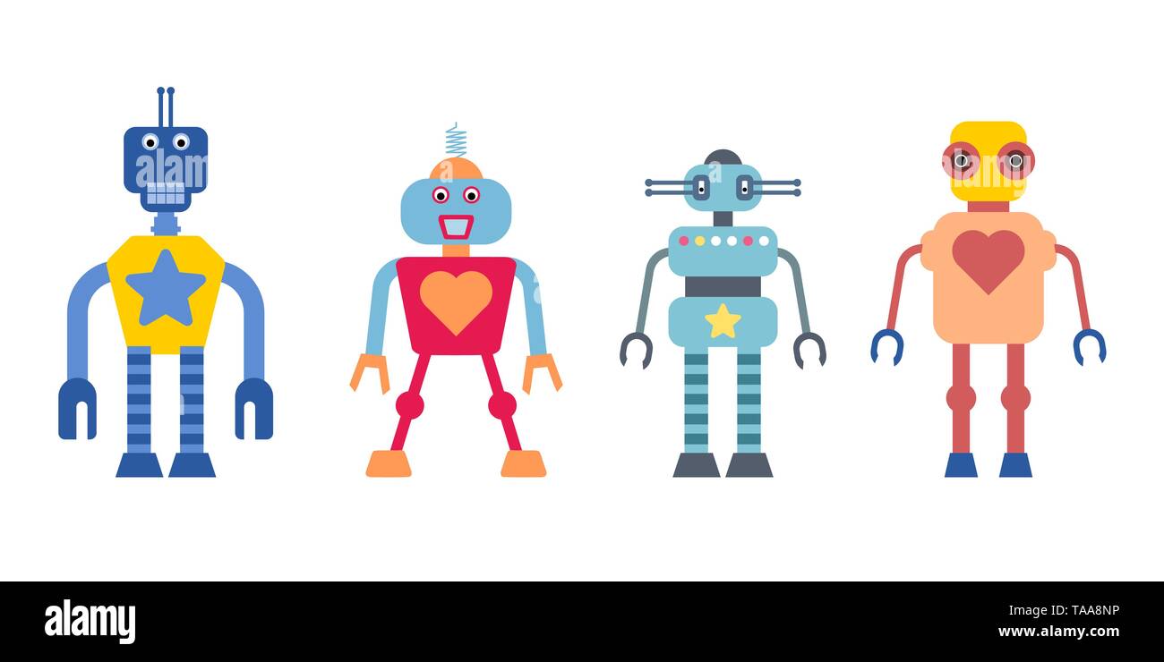 vector robot cute