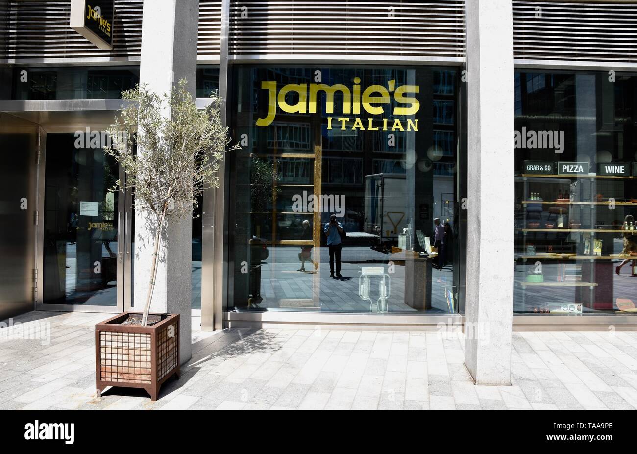 22 of Jamie Oliver's 25 restaurants have closed with the loss of 1000 jobs after the business called in administrators. Jamie's Italian, Victoria Street, Victoria, London. UK Stock Photo