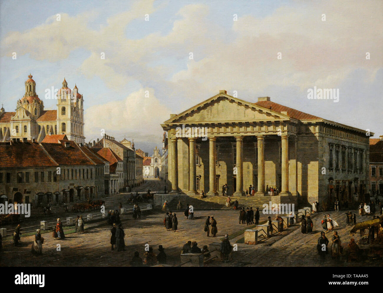 Marcin Zaleski (1796-1877). Polish painter. Town Hall in Vilnius, ca.1846. National Museum. Warsaw. Poland. Stock Photo