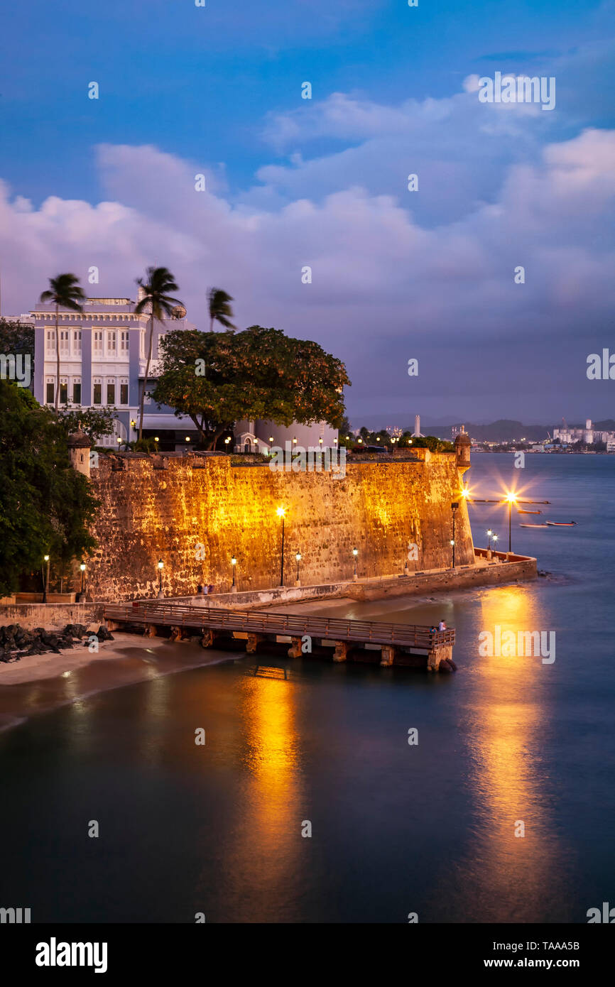 La Fortaleza (governor's mansion) and defensive walls, Old San Juan, Puerto Rico Stock Photo