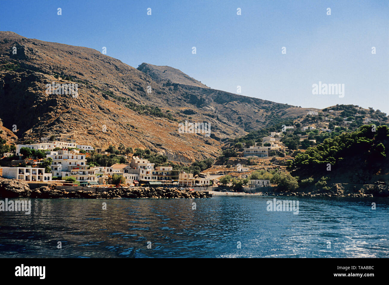 Archive image of Chora Sfakion, Crete, Greece, circa 1980 Stock Photo