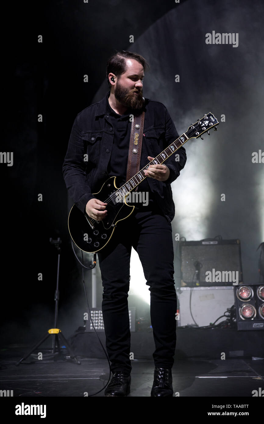 Ian Docherty of indie rock band July Talk performs at Scotiabank Arena