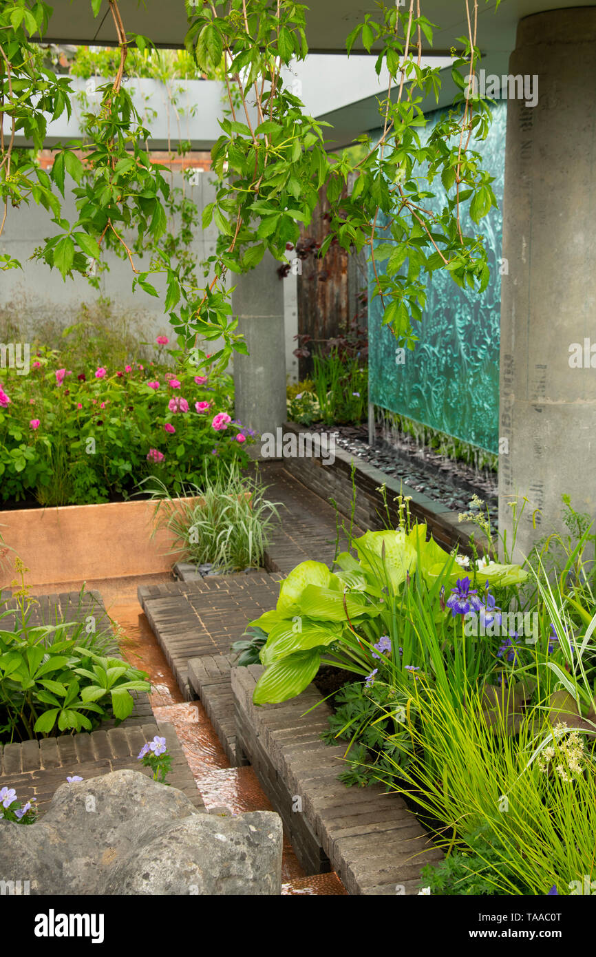 The Silent Pool Gin Garden, at the RHS Chelsea Flower Show 2019, London, UK Stock Photo
