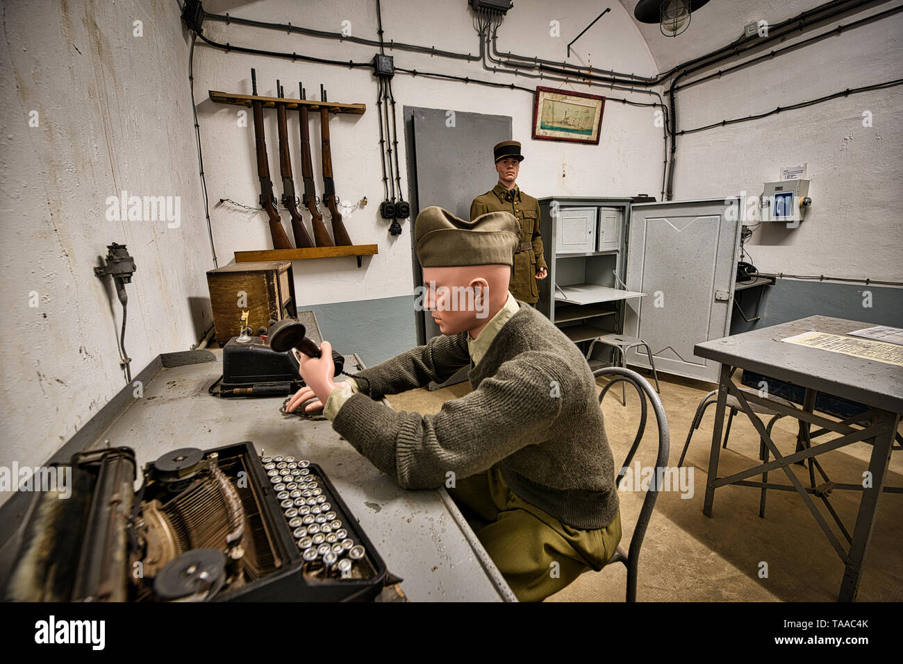 The Maginot Line, Ligne Maginot-Four a Chaux (Alsace-France) World War History Stock Photo