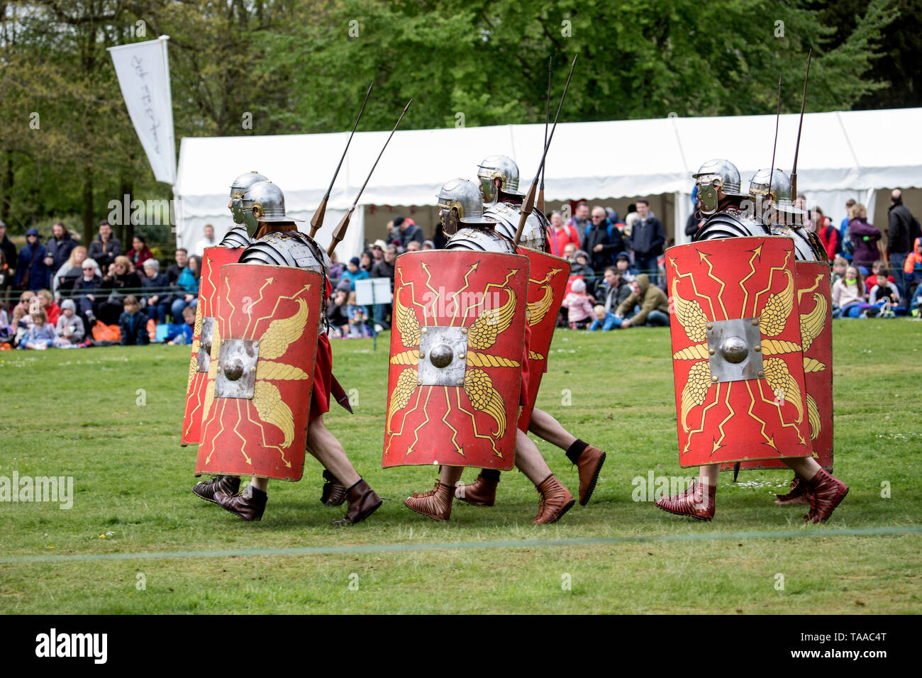 Ermine Street Guard show Imperial Roman Army at Wrest Park, England Stock Photo