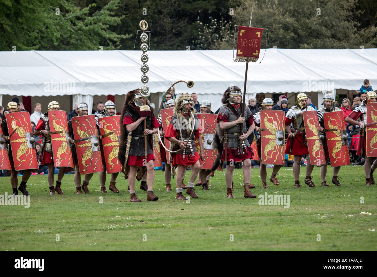 Ermine Street Guard show Imperial Roman Army at Wrest Park, England Stock Photo