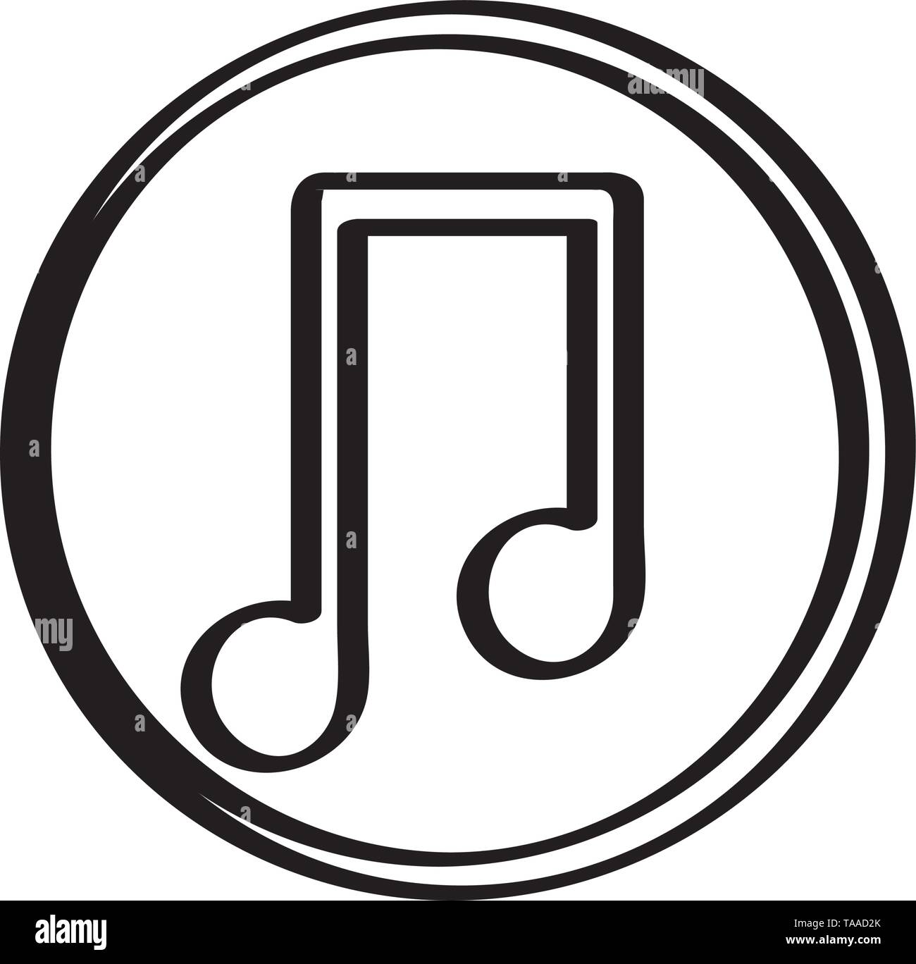 Isolated musical note icon on a white background Stock Vector Image ...