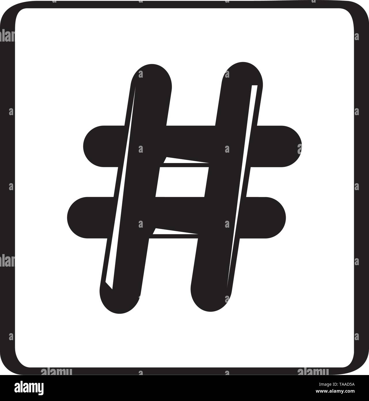 Isolated hashtag icon on a white background Stock Vector
