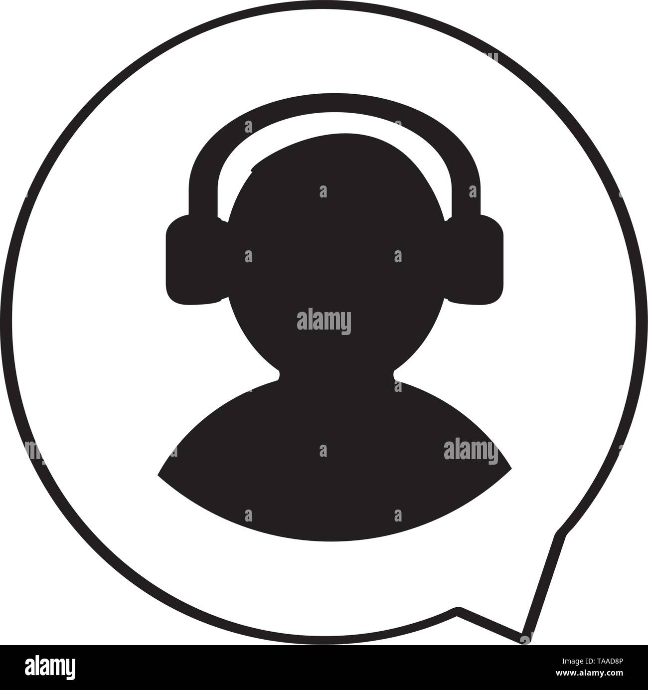 Avatar headphones icon vector hi-res stock photography and images - Alamy