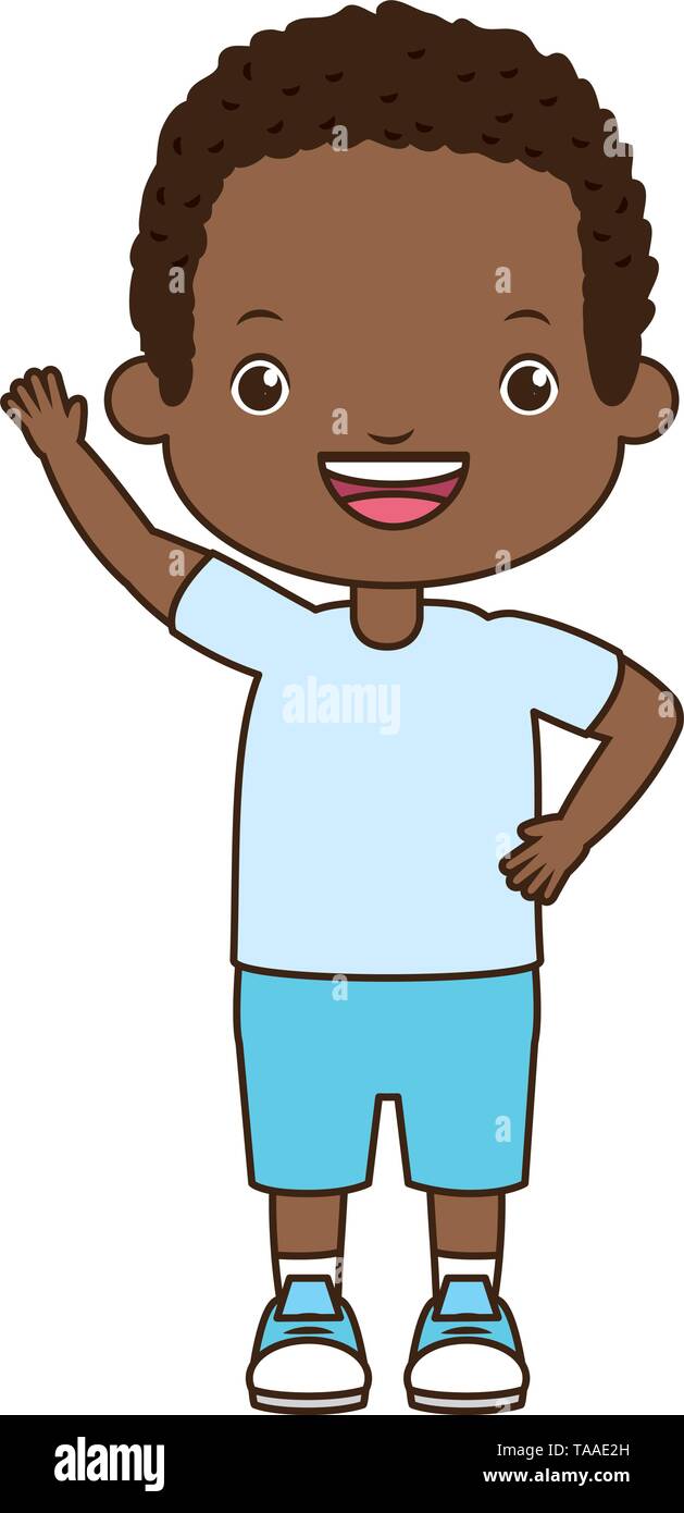 happy boy waving hand Stock Vector Image & Art - Alamy