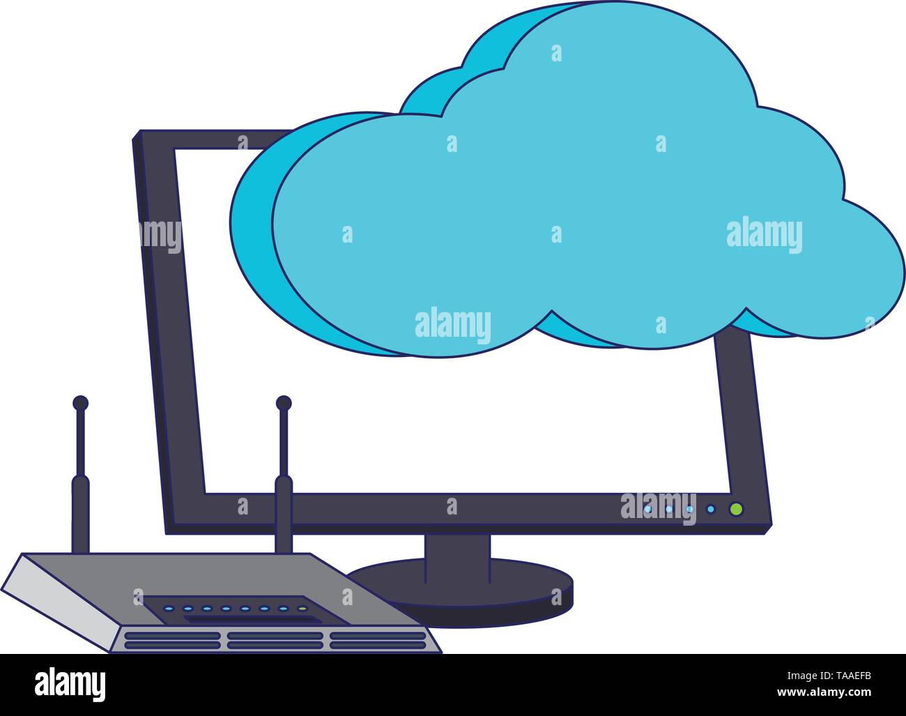 Cloud computing technology blue lines Stock Vector Image & Art - Alamy