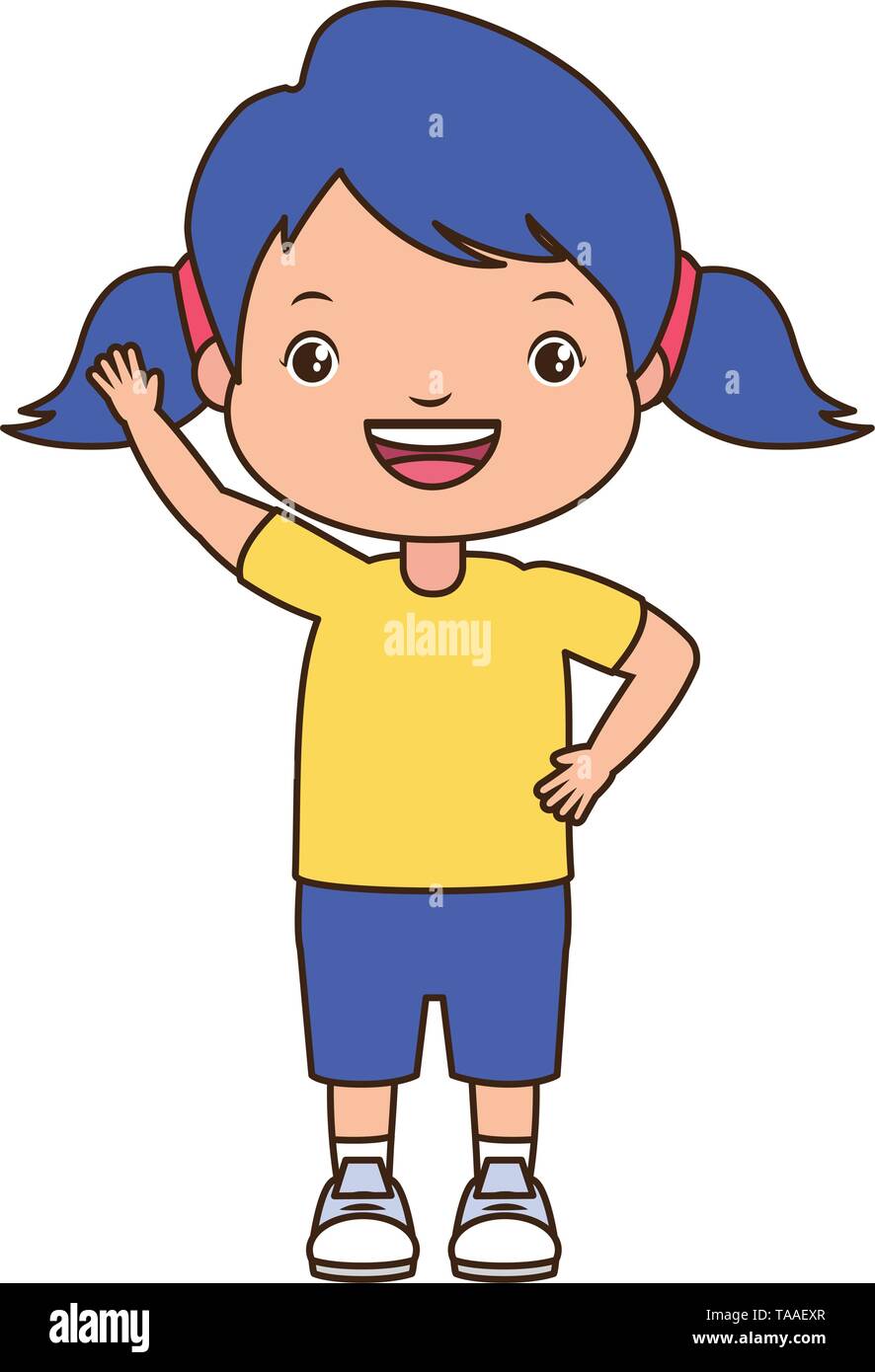smiling girl waving hand Stock Vector Image & Art - Alamy