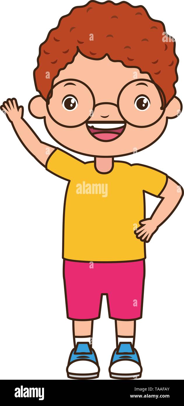 happy boy waving hand Stock Vector Image & Art - Alamy