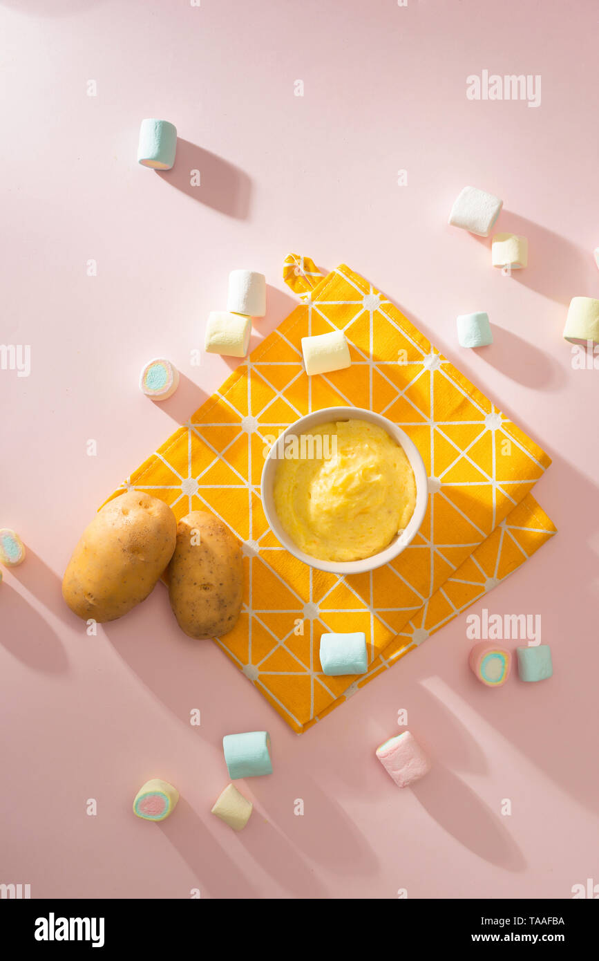 Homemade vegetable baby food. Potato puree for baby Stock Photo - Alamy