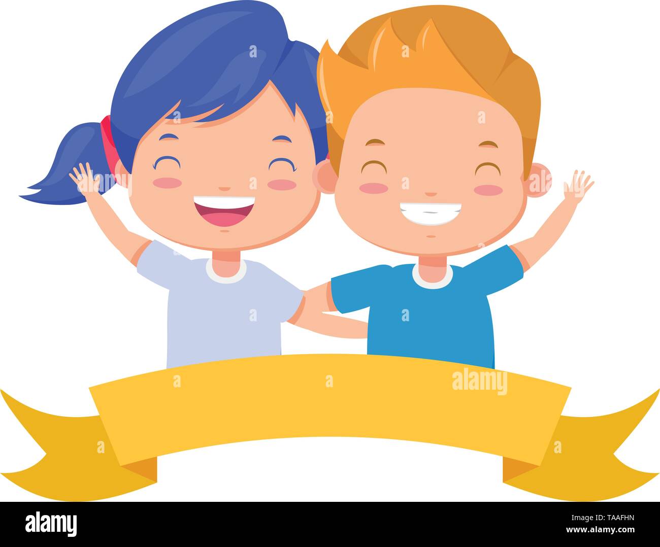 happy boy and girl Stock Vector Image & Art - Alamy