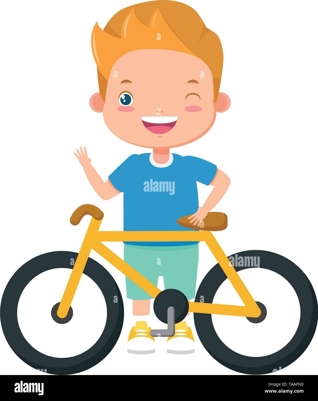 boy with bicycle Stock Vector Image & Art - Alamy