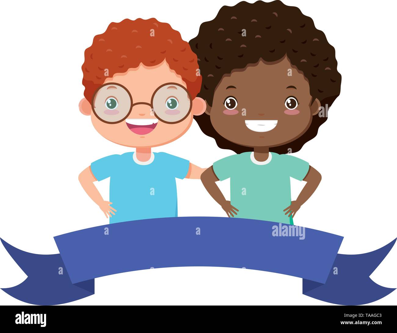 happy boy and girl Stock Vector Image & Art - Alamy