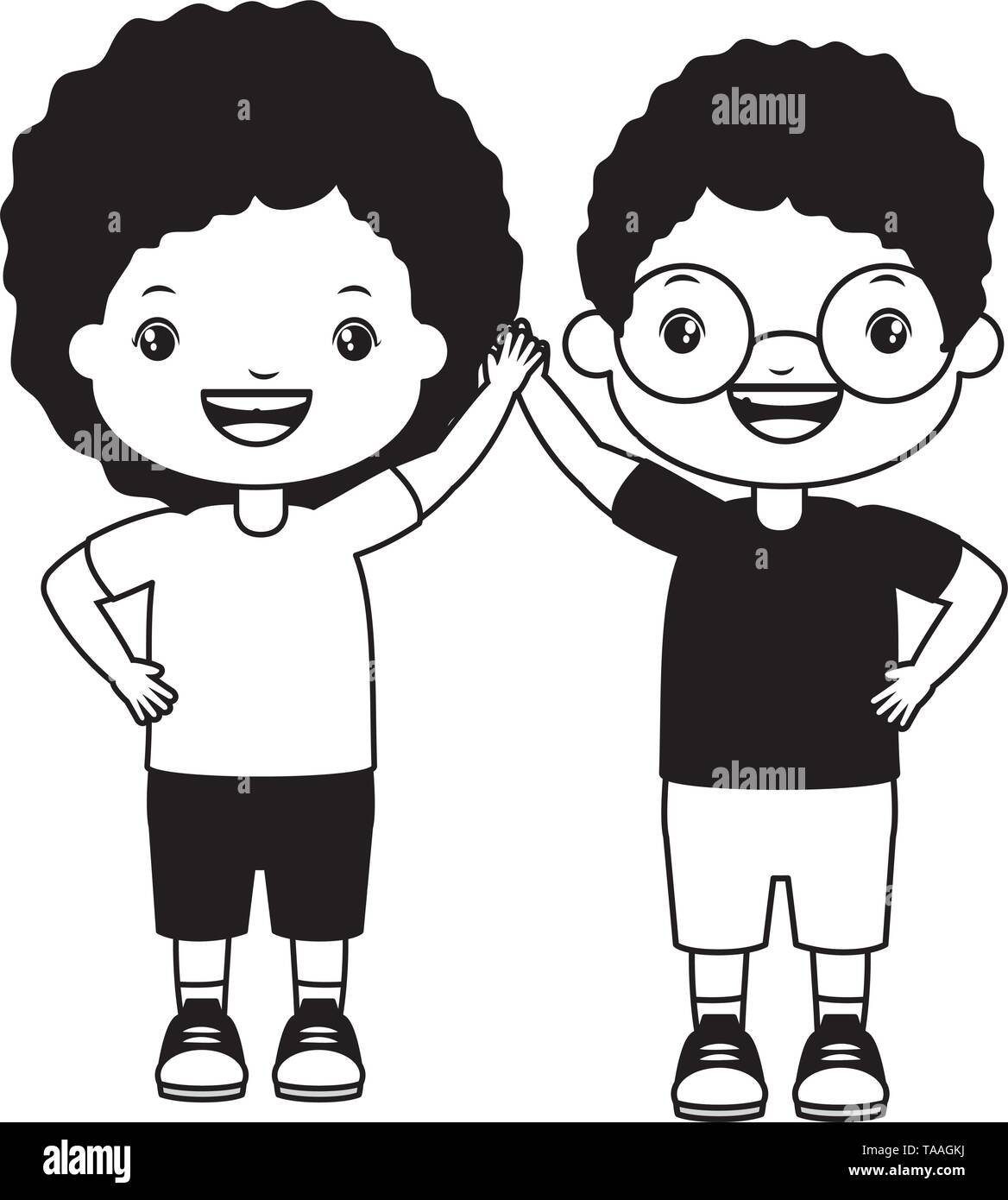 happy boy and girl Stock Vector Image & Art - Alamy