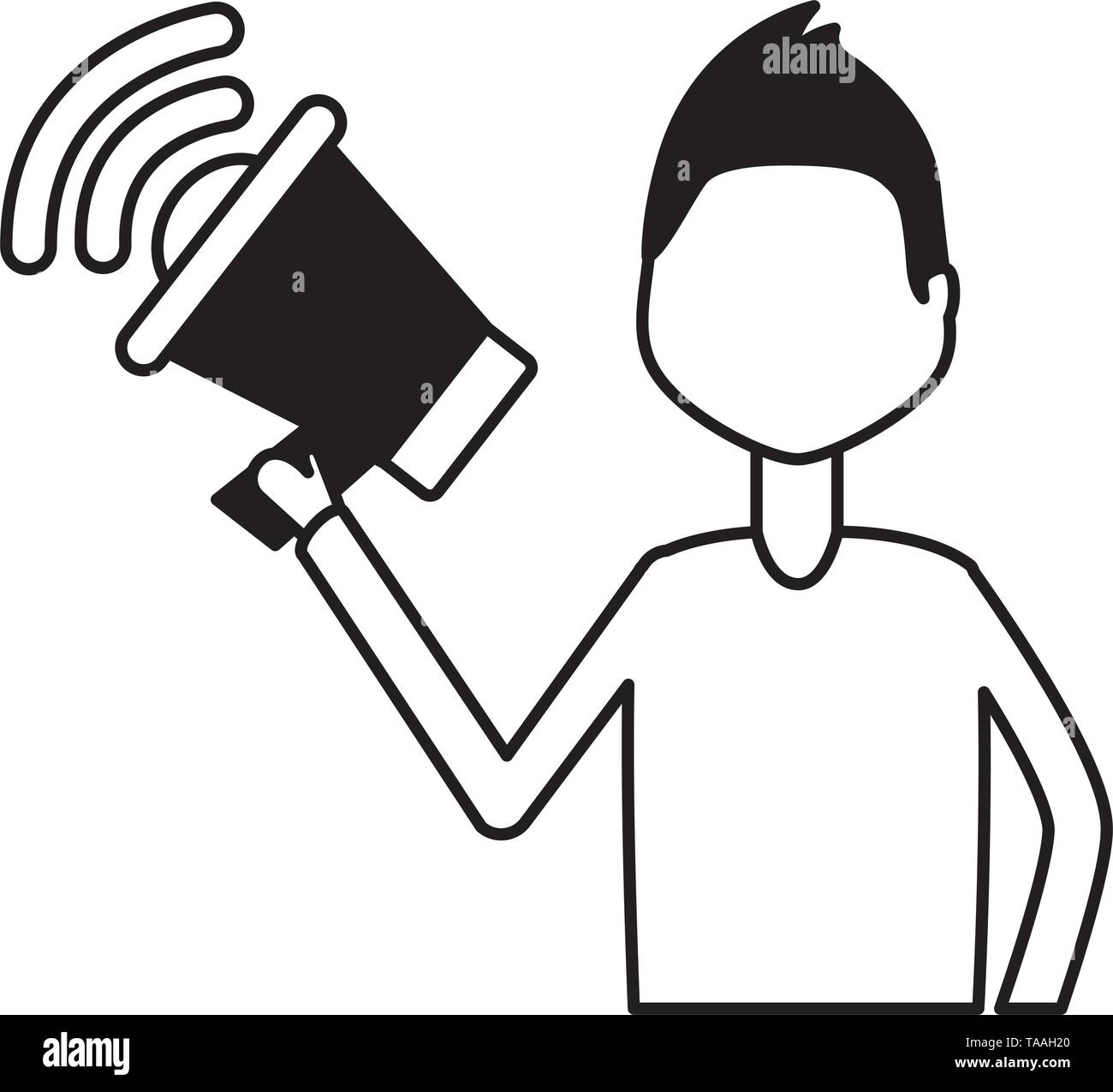 man holding speaker Stock Vector Image & Art - Alamy