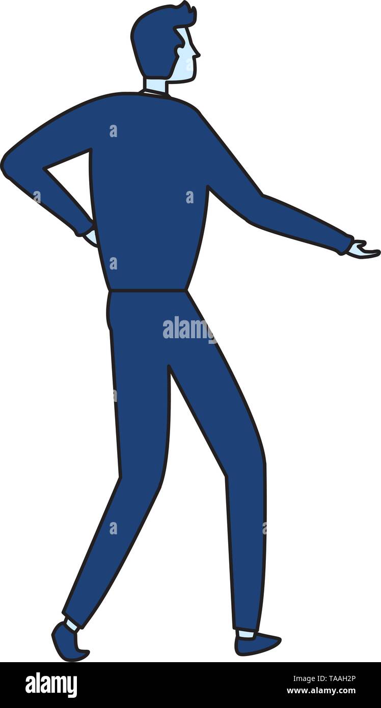 Man suit behind back Stock Vector Images - Alamy