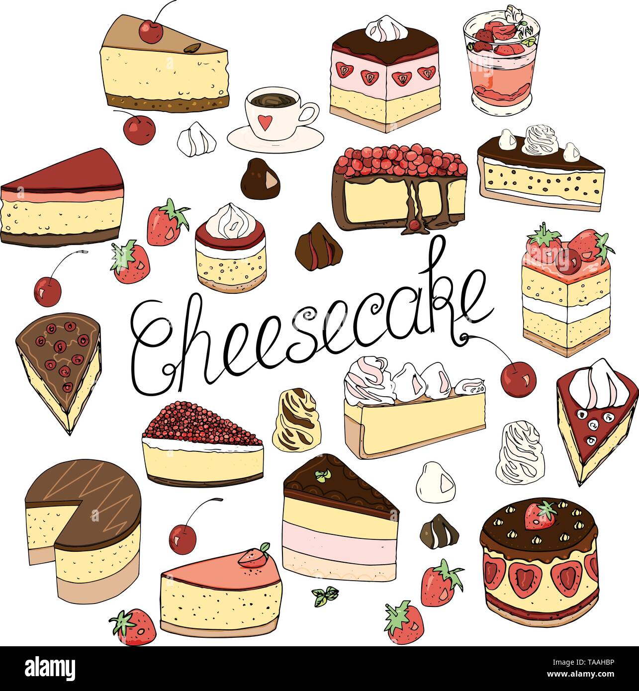 A set of cheesecake consists of elements of cakes and pastries