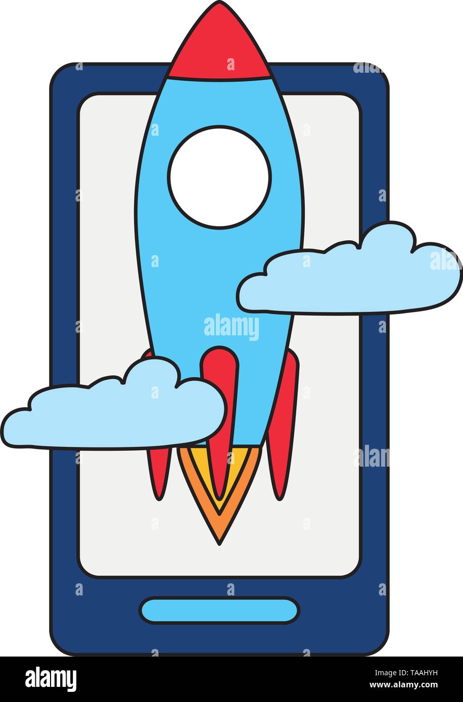 smartphone rocket business success Stock Vector Image & Art - Alamy