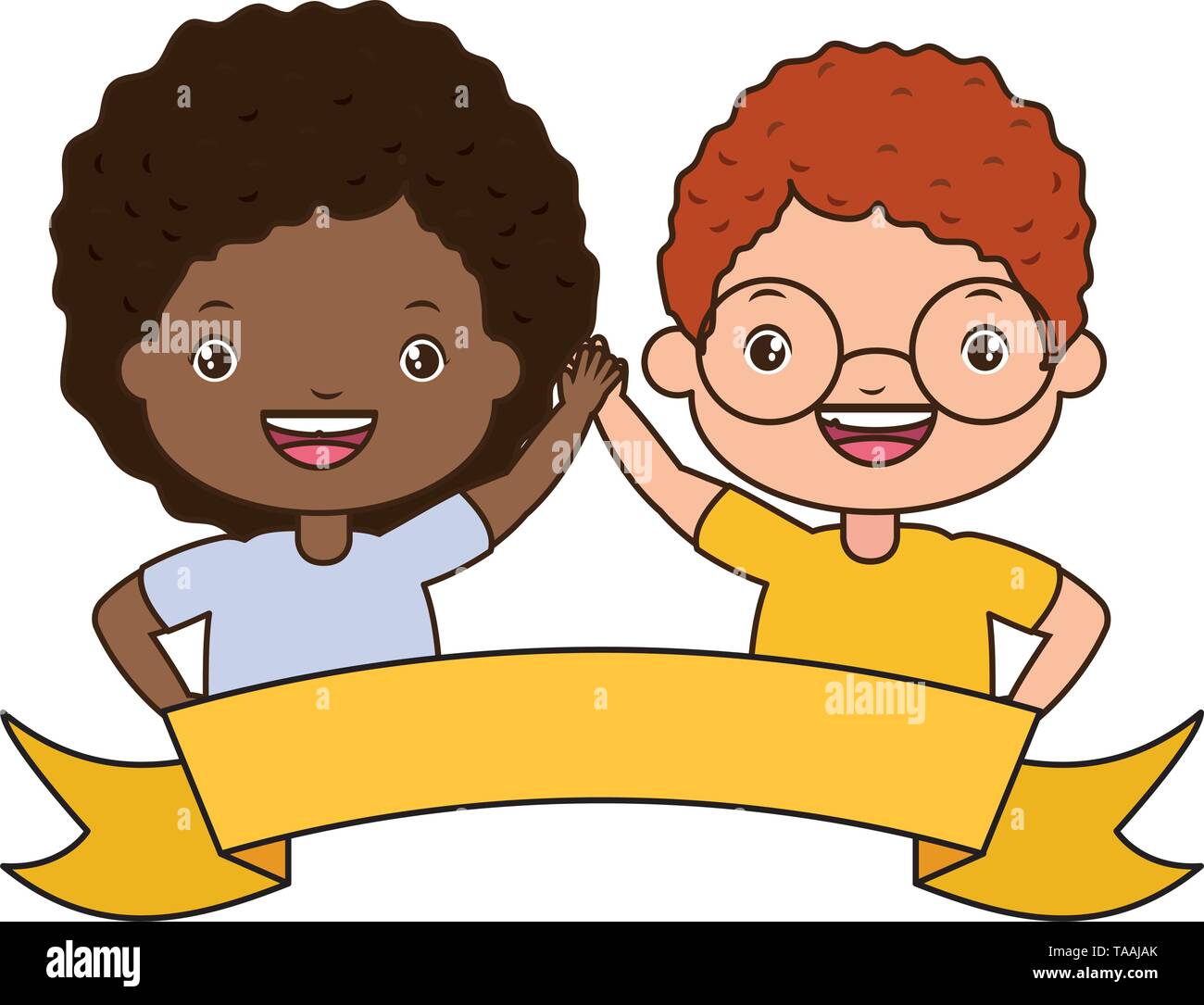 happy boy and girl Stock Vector Image & Art - Alamy