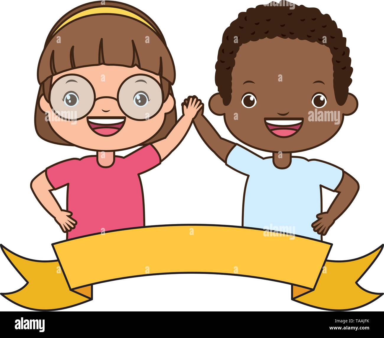 happy boy and girl Stock Vector Image & Art - Alamy