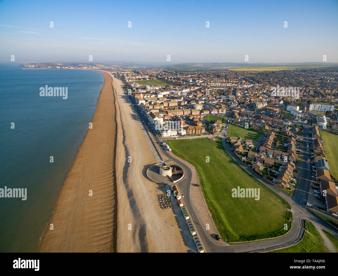 Aerial views of Seaford, East Sussex, UK Stock Photo