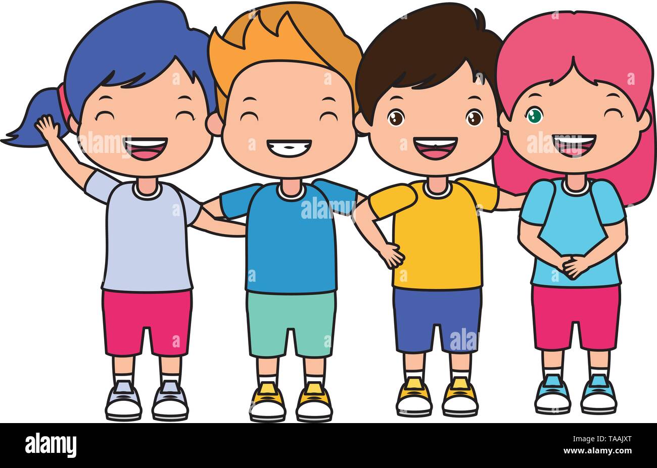 group boys and girls Stock Vector Image & Art - Alamy