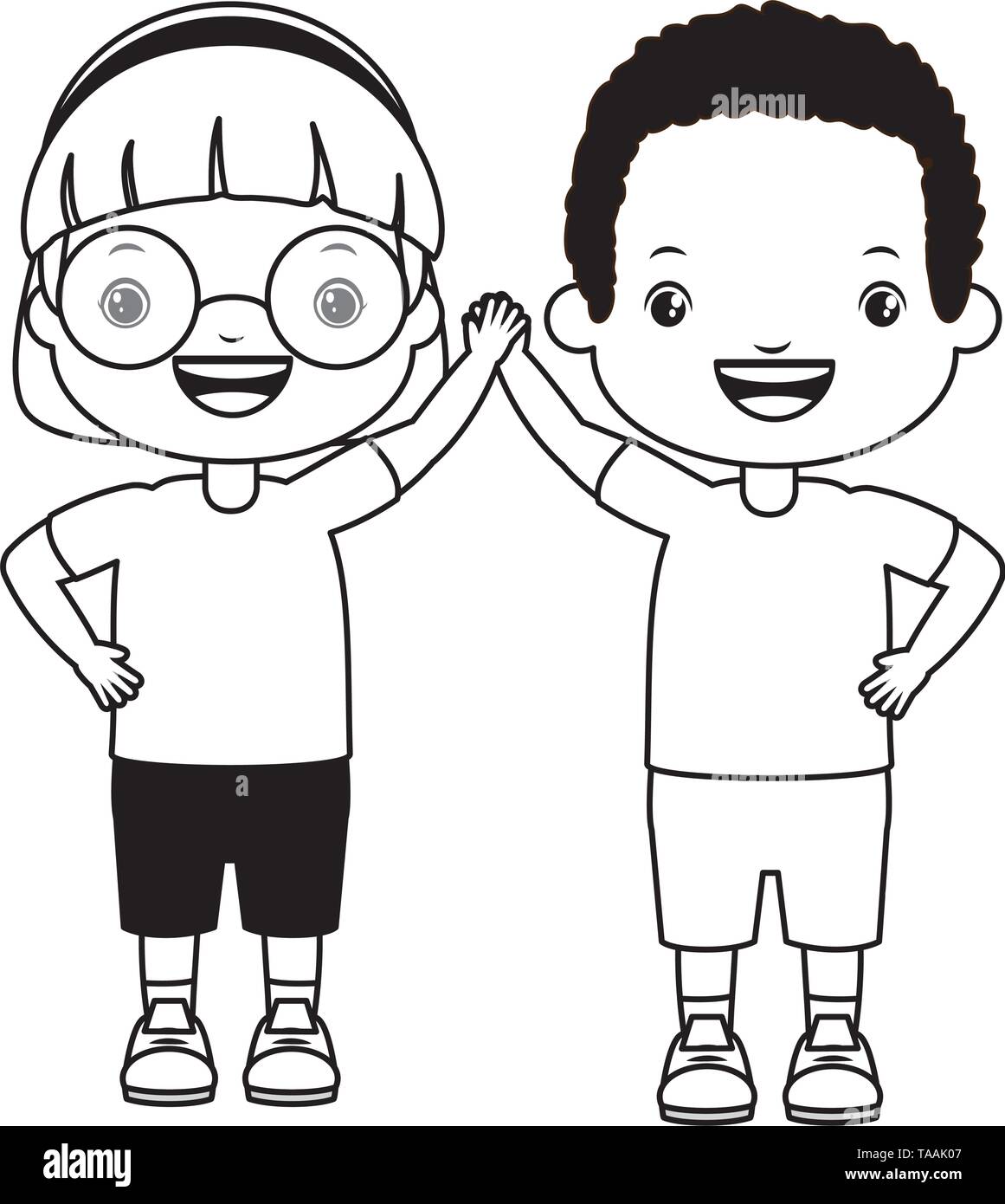 happy boy and girl Stock Vector Image & Art - Alamy