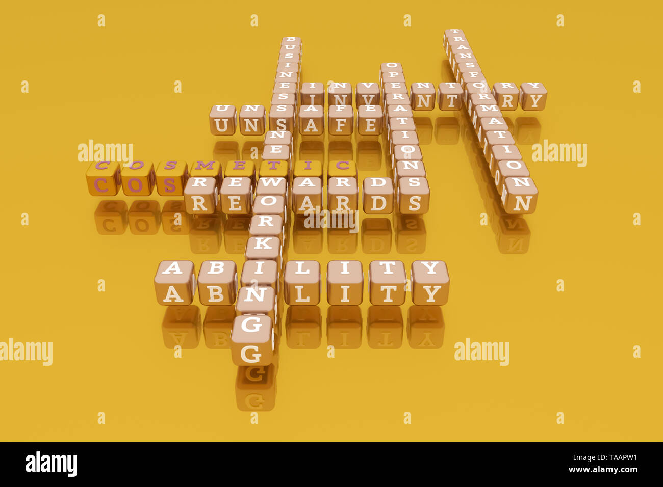 Cosmetic, business keyword crossword. Graphic resource, texture or