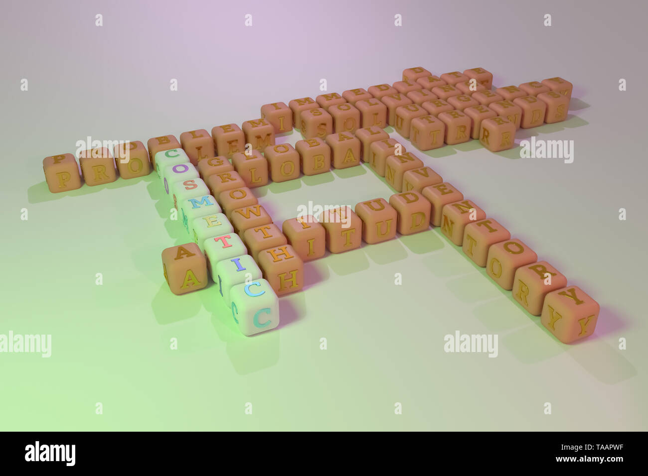 Cosmetic, business keyword crossword. Graphic resource, texture or