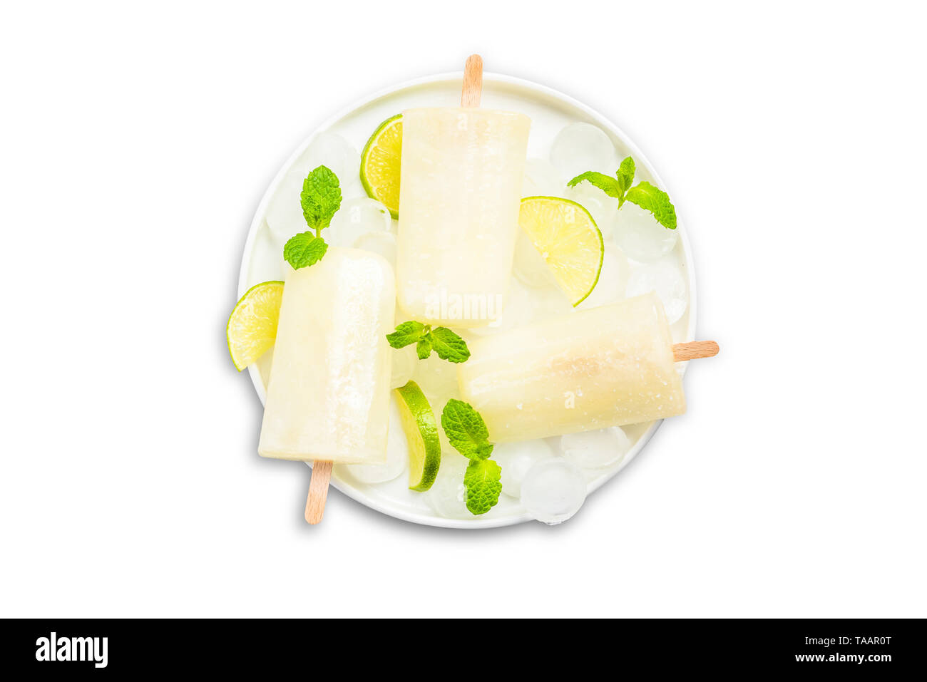 Lime and lemon juice popsicles, isolated on white Stock Photo Alamy