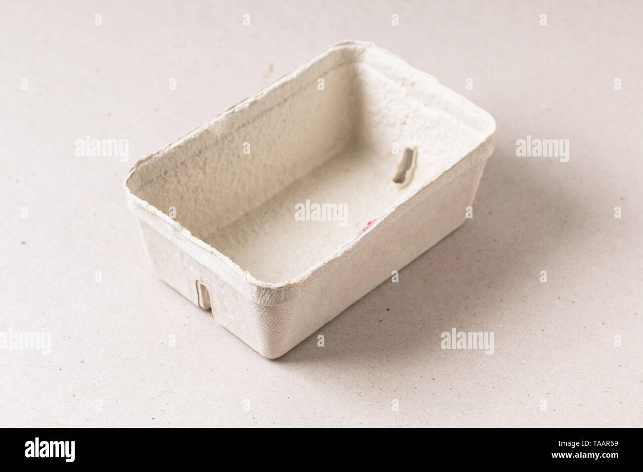 No plastic package concept enpty Eco Recycled Paper Pulp Tray box on paper  board background Stock Photo - Alamy