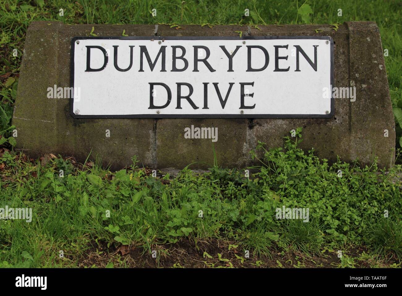 street name sign for Dumbryden Drive in Edinburgh Scotland Stock Photo