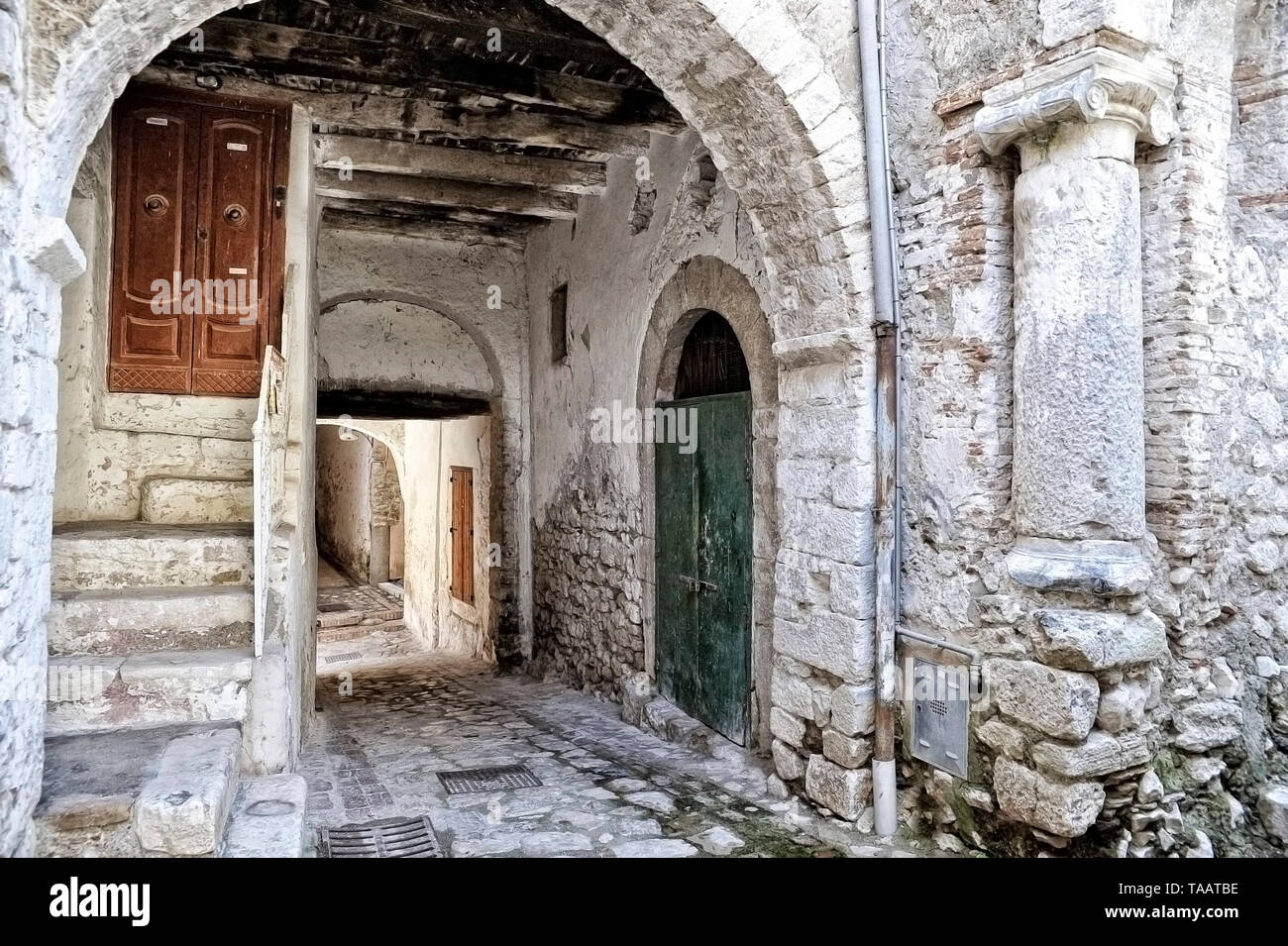 Alley, Minturno, Medieval town Italy Stock Photo Alamy