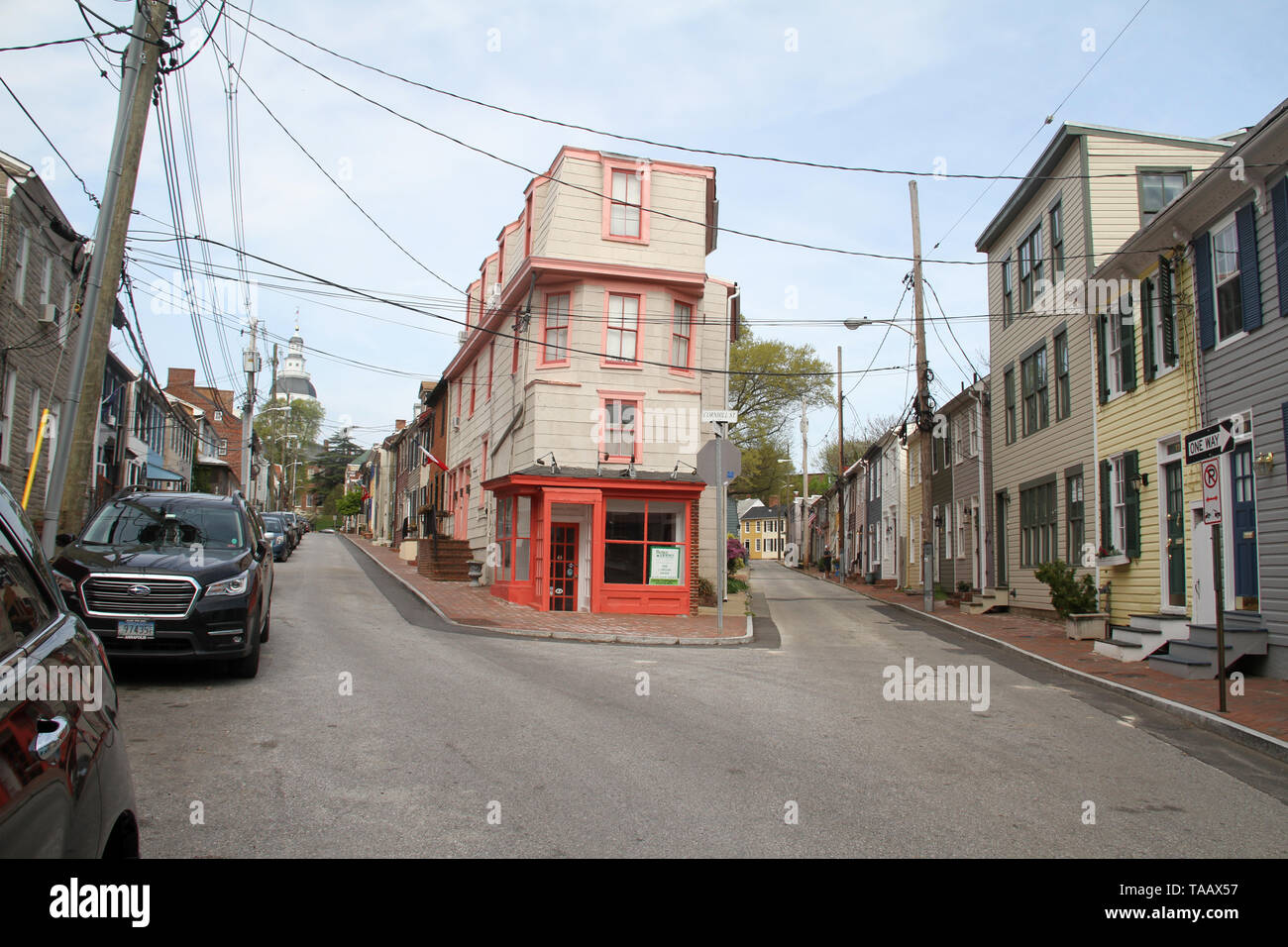 19th century houses in the heart of Annapolis, MD, USA, at the
