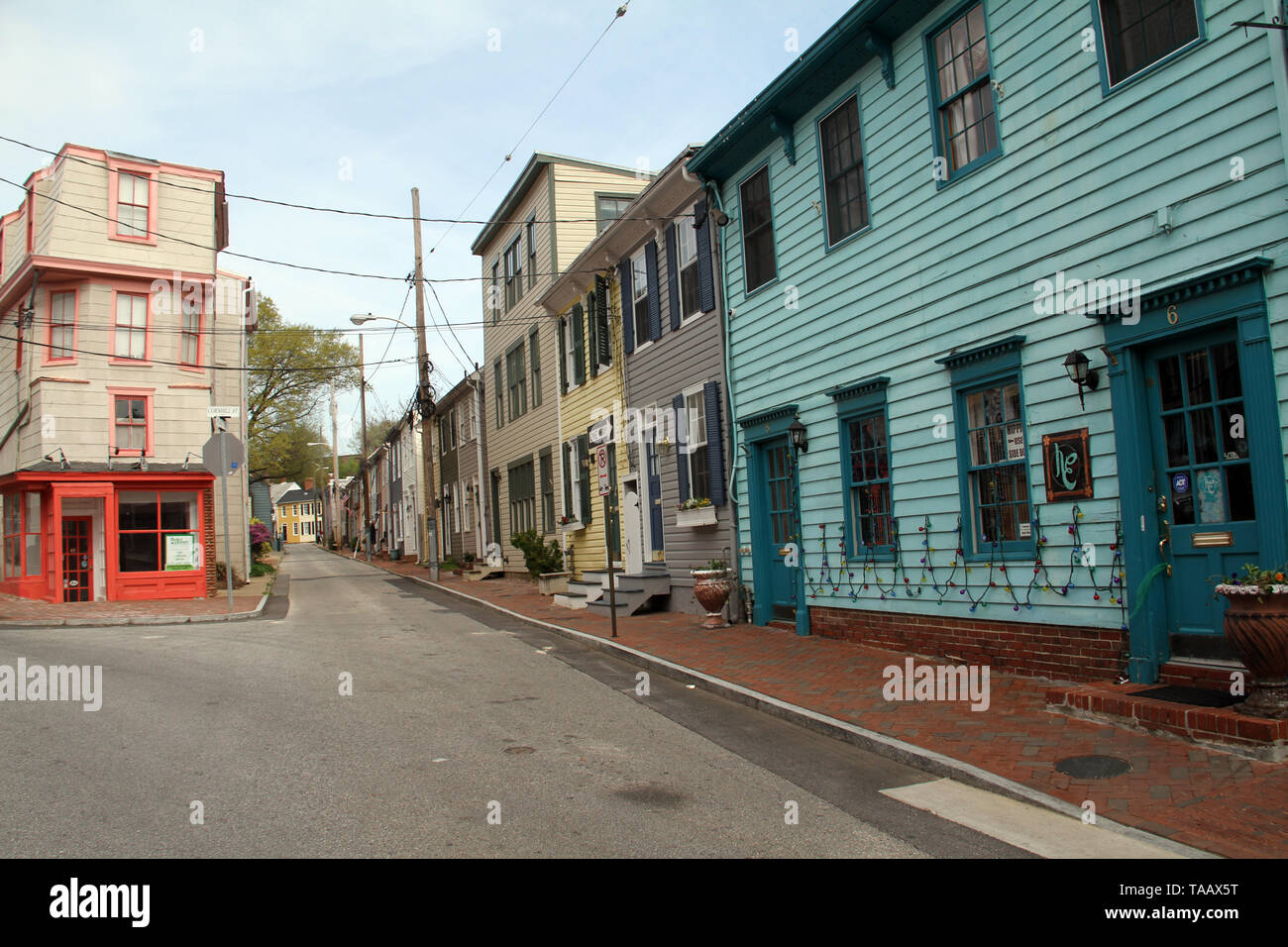 19th century houses in the heart of Annapolis, MD, USA, at the