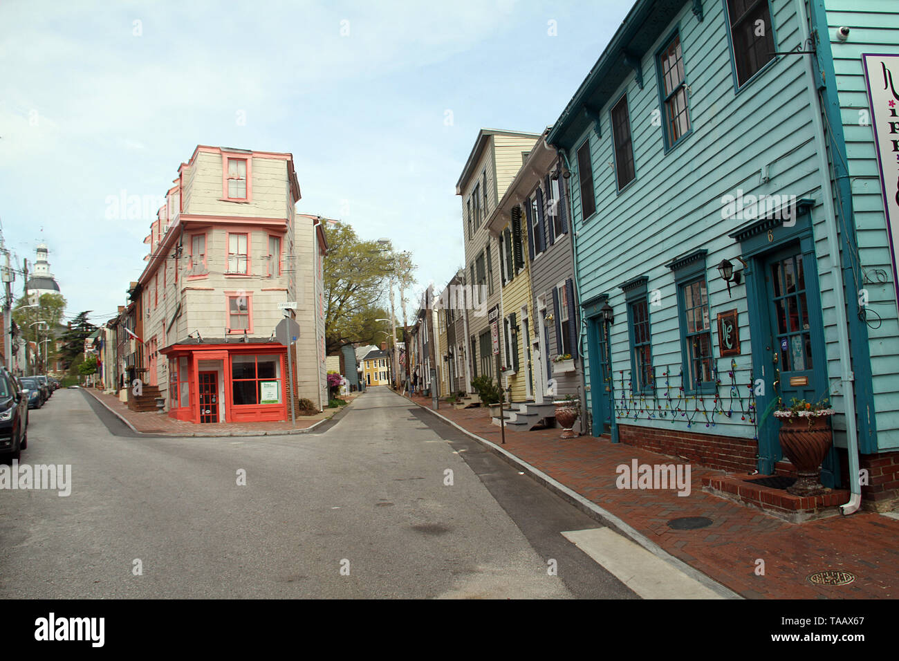 19th century houses in the heart of Annapolis, MD, USA, at the