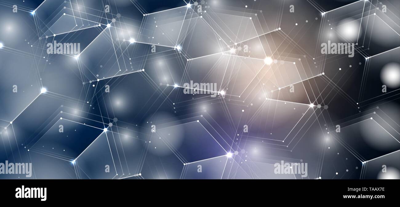 Abstract hexagon background. Technology poligonal design. Digital futuristic minimalism. Vector Stock Vector