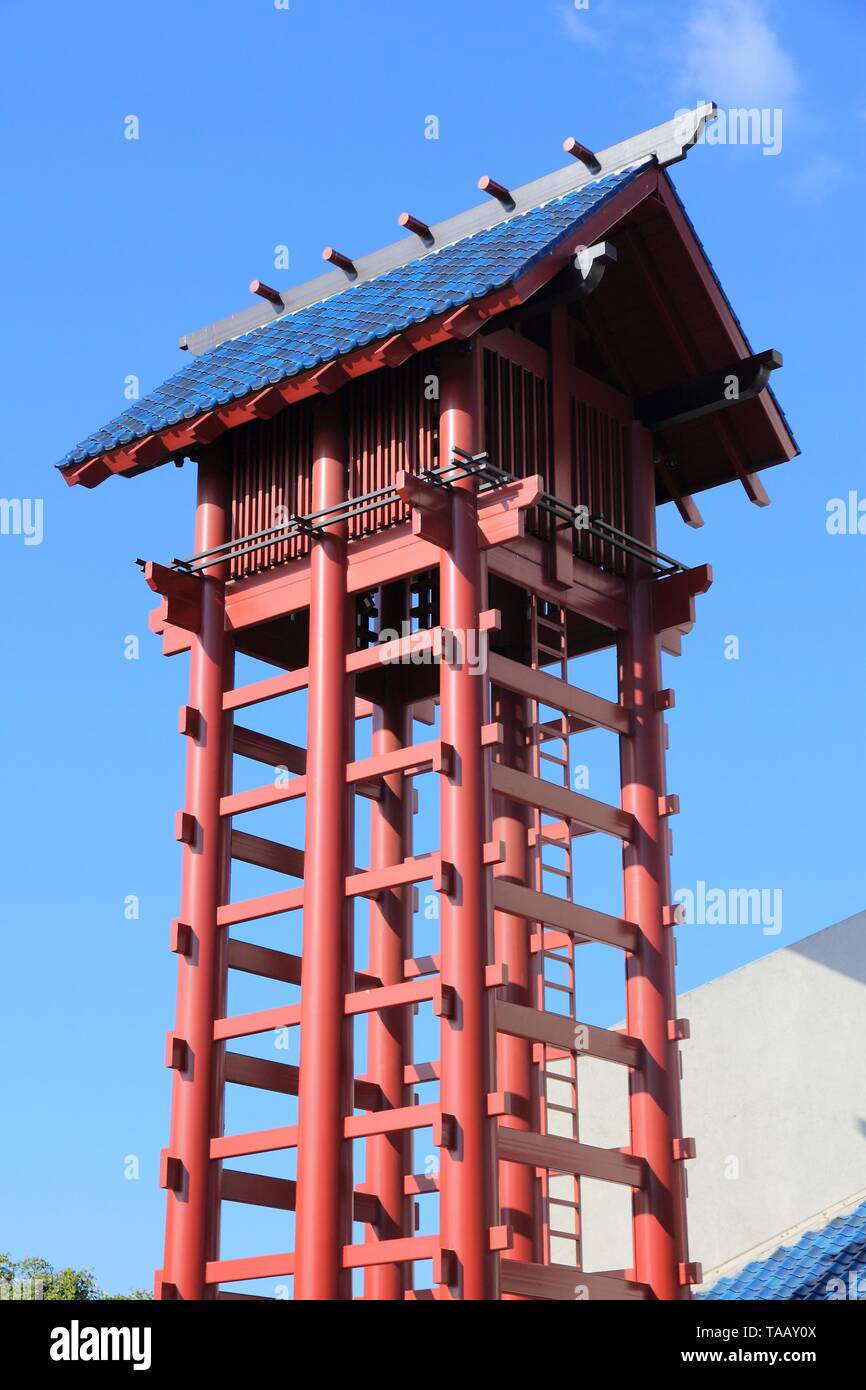 Los Angeles California Little Tokyo District Landmark Japanese Watchtower Stock Photo Alamy
