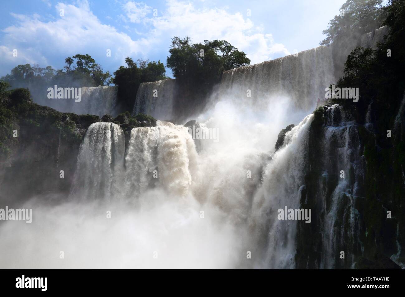 Iguazu Falls landscape - natural wonder in Argentina. Stock Photo