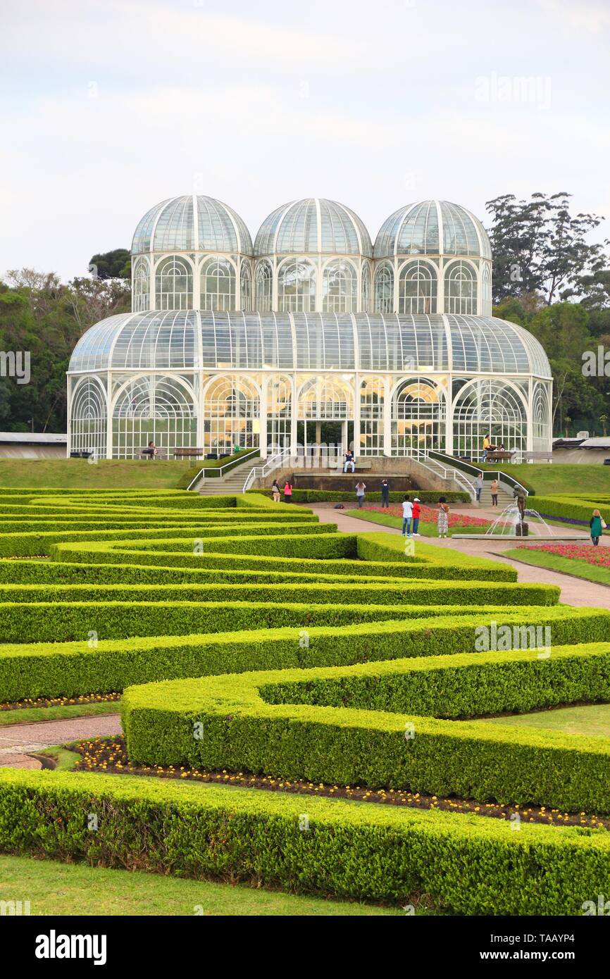 botanical garden 　　no1 Botanical Garden of Curitiba, Brazil. Greenhouse in sunset light