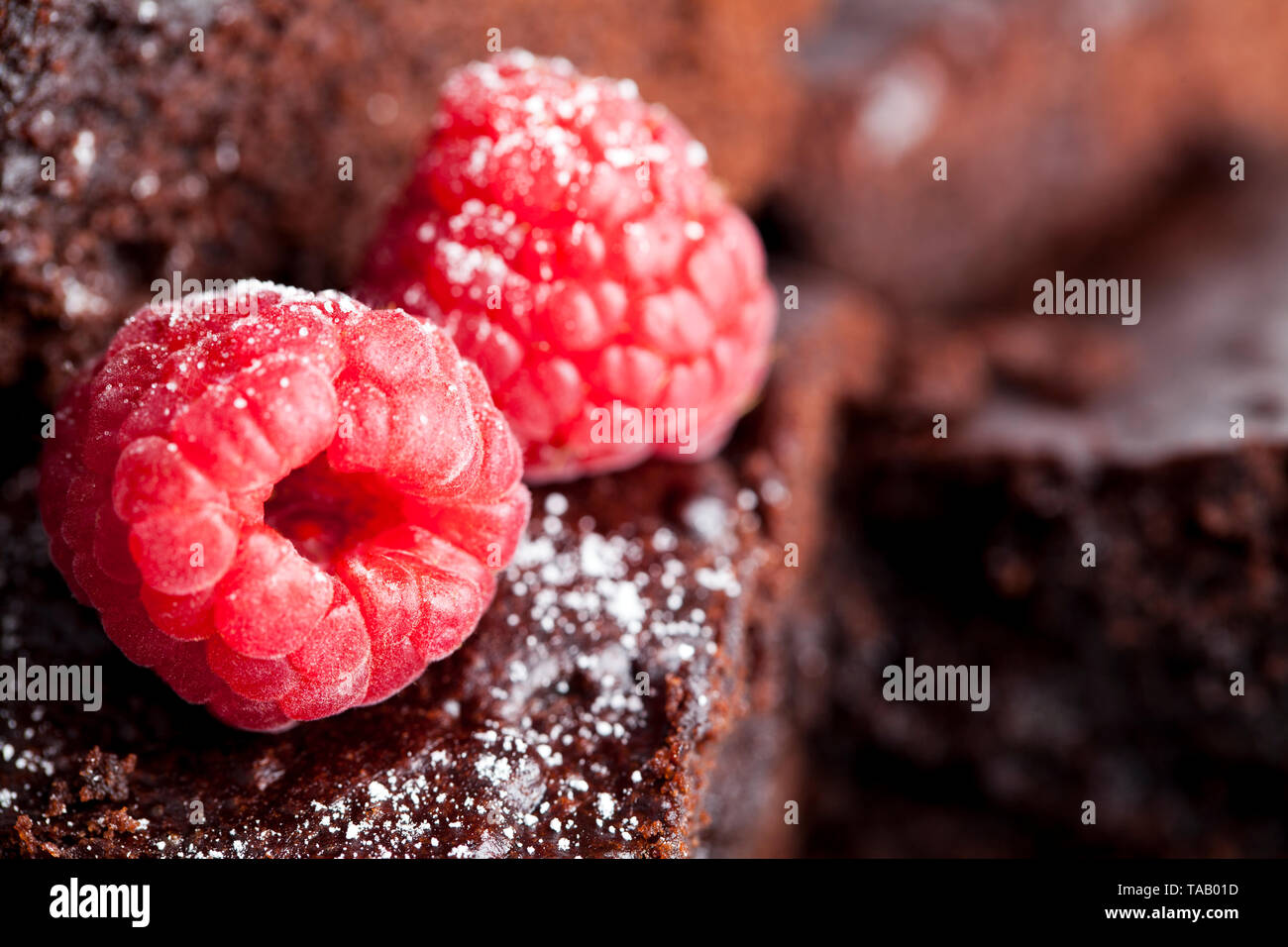 chocolate cake with raspberries Stock Photo - Alamy