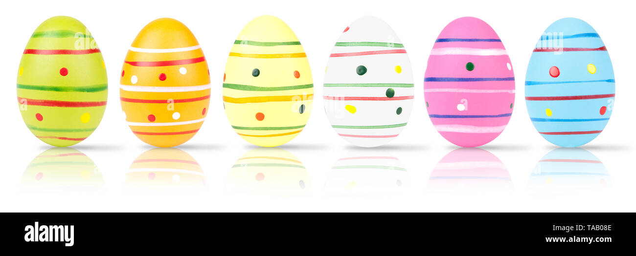 easter eggs  on white background Stock Photo