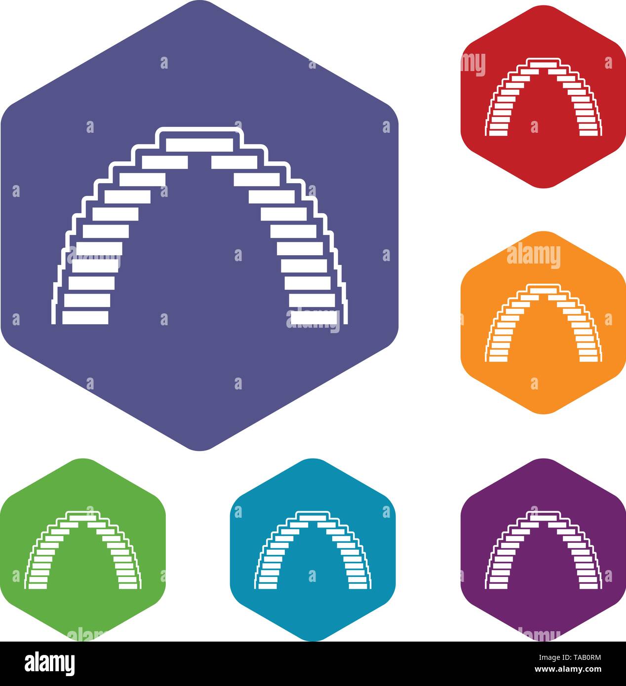 Pyramid arch icons vector hexahedron Stock Vector