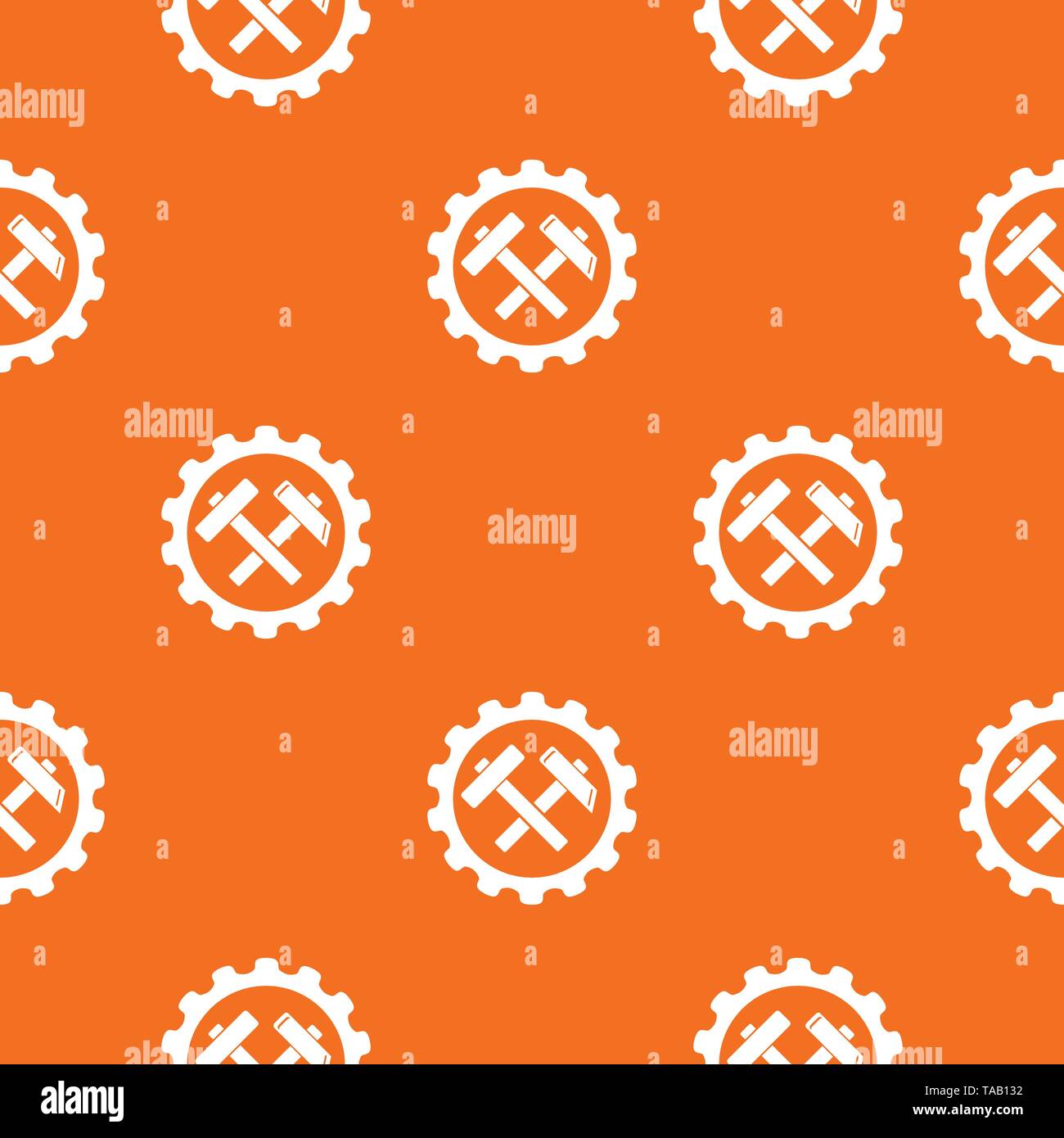 Gear pattern vector orange Stock Vector