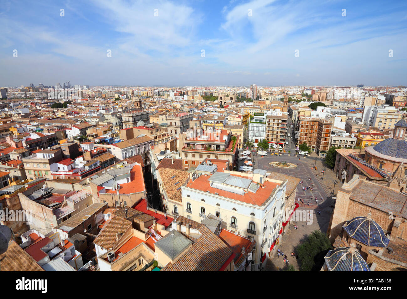 Valencia, Spain. Skyline seen from famous Cathedral Tower Stock Photo
