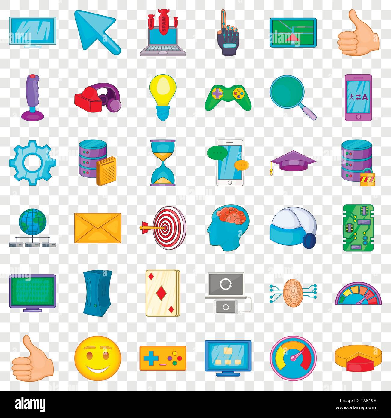 Joystick icons set, cartoon style Stock Vector Image & Art - Alamy